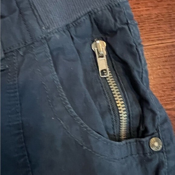 Navy low rise cotton crop pants with ties size 7 - Picture 4 of 5